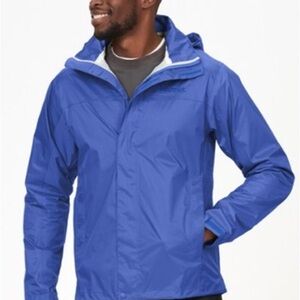Marmot Men's Bright Blue Hooded Rain Jacket
